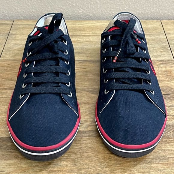 Fred Perry Kingston Twill Sneaker Navy Blue Men's Size 7 - Picture 3 of 8